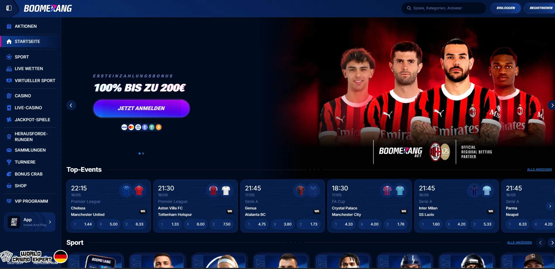 Bewertung des Online-Casino Boomerang Bet