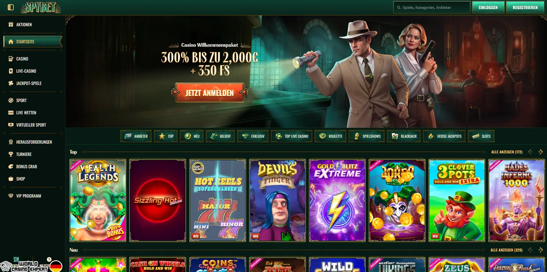 Bewertung des Online-Casino Spybet