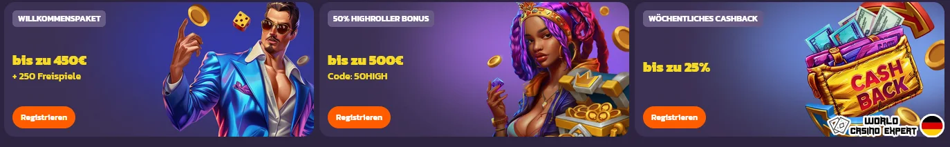 Willkommenspaket - beginnen Sie zu spielen mit passenden Einzahlungsboni und Freispielen bei Coolzino Casino