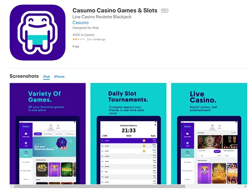 Mobile App IOS von Online Casino Casumo | 