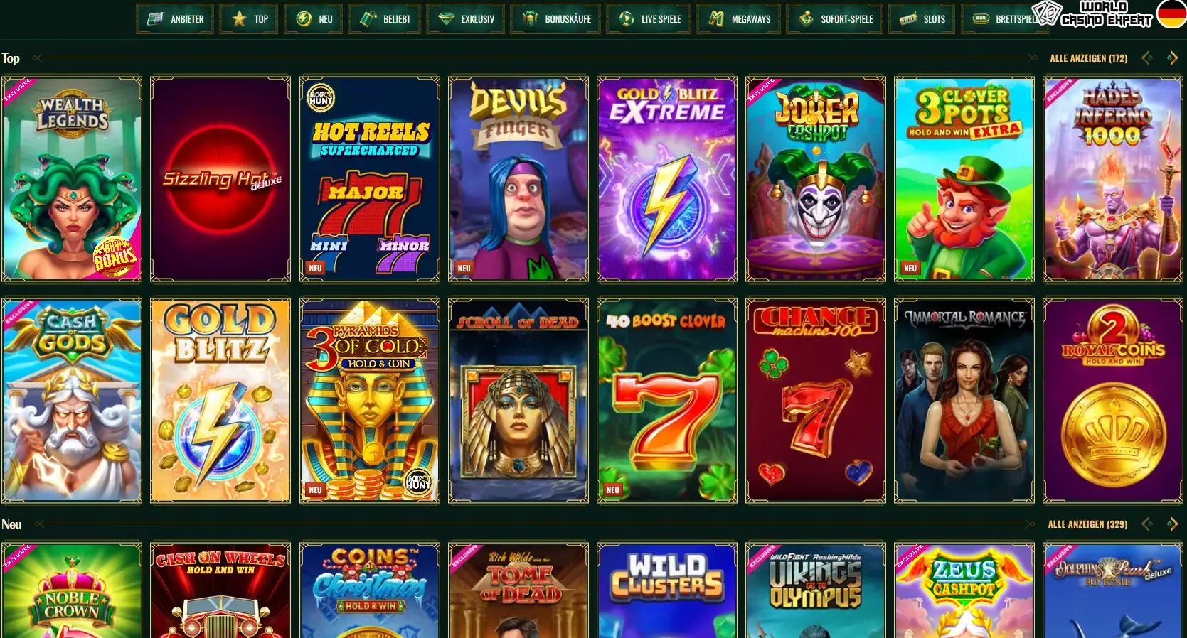 Casino-Spiele bei Spybet