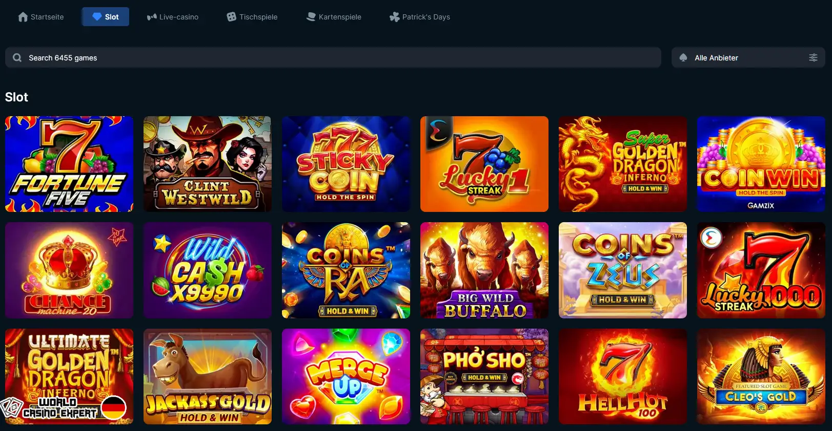Spielesammlung bei Book of Bet Casino