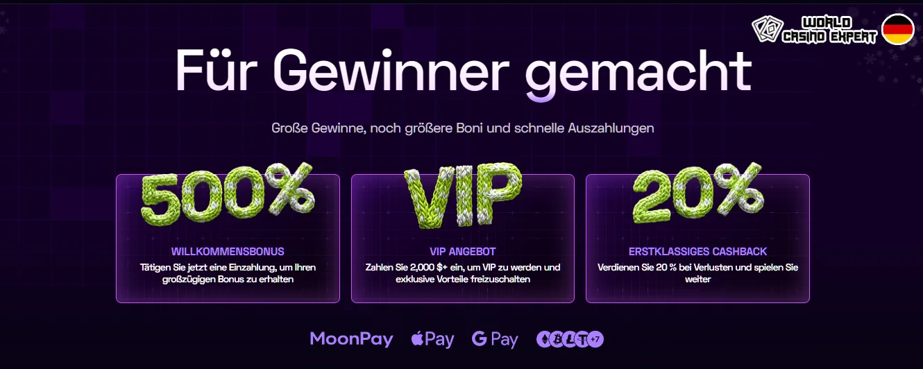 Willkommensbonus des Online-Casinos Immerion